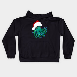 Santa Cthulhu with lights Kids Hoodie